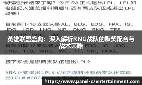 英雄联盟盛典：深入解析RNG战队的默契配合与战术策略